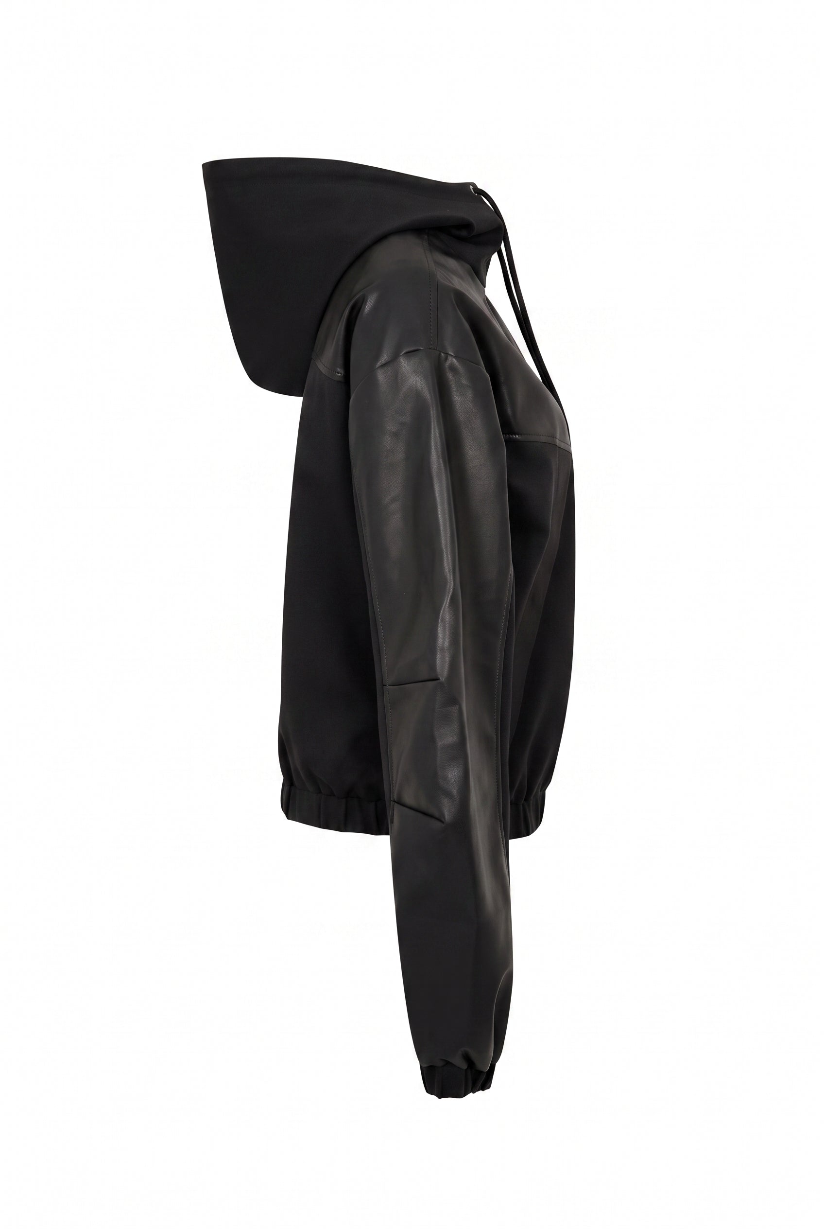 Knit Pu Mix Bomber Jacket