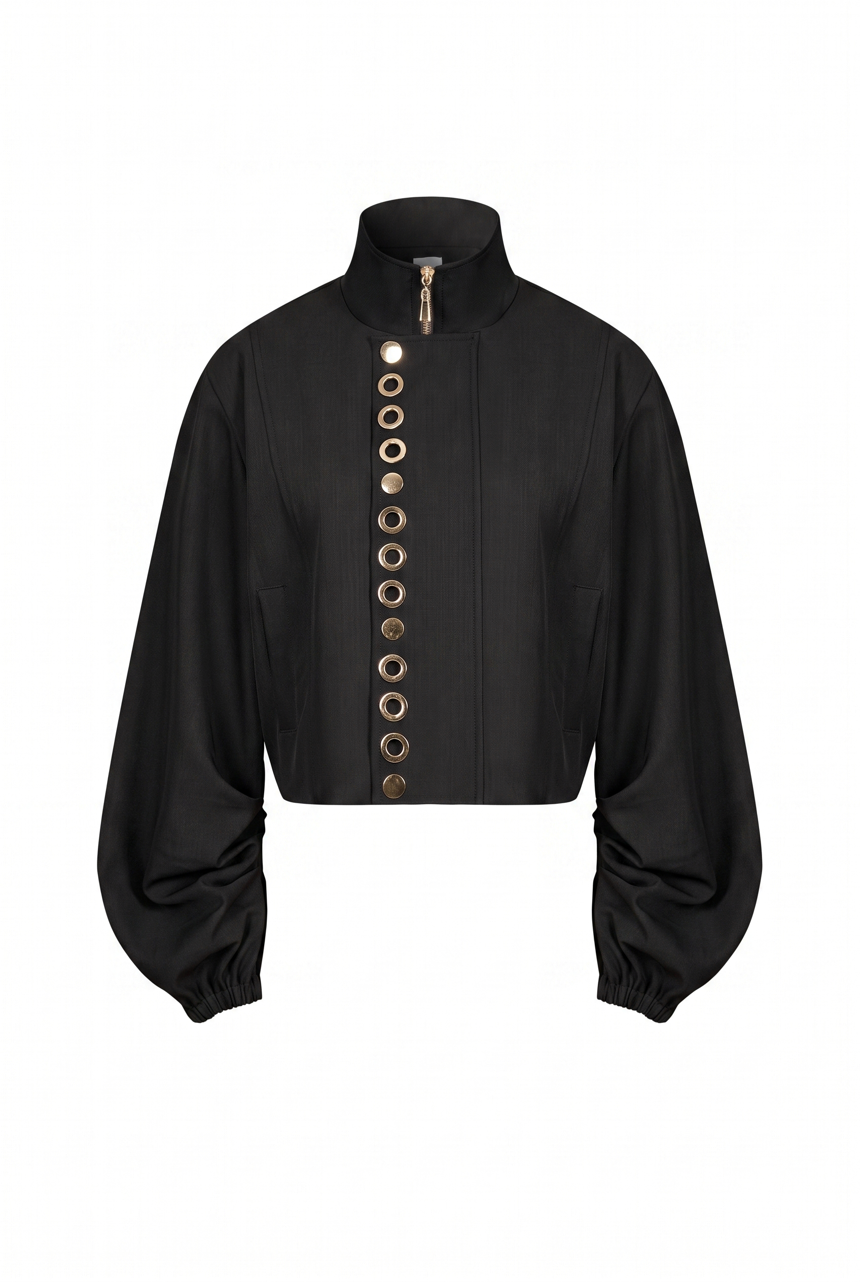 Grommet Detail Twill Jacket