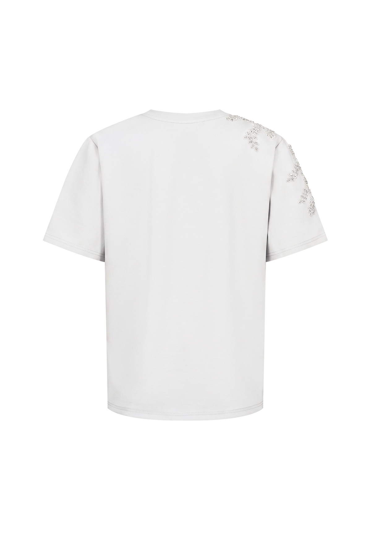 Short Sleeve T shirt With Beaded Applique