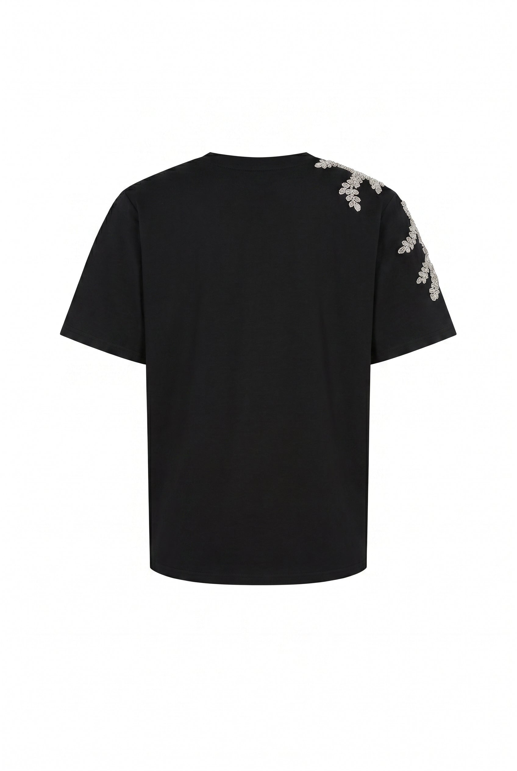 Short Sleeve T shirt With Beaded Applique