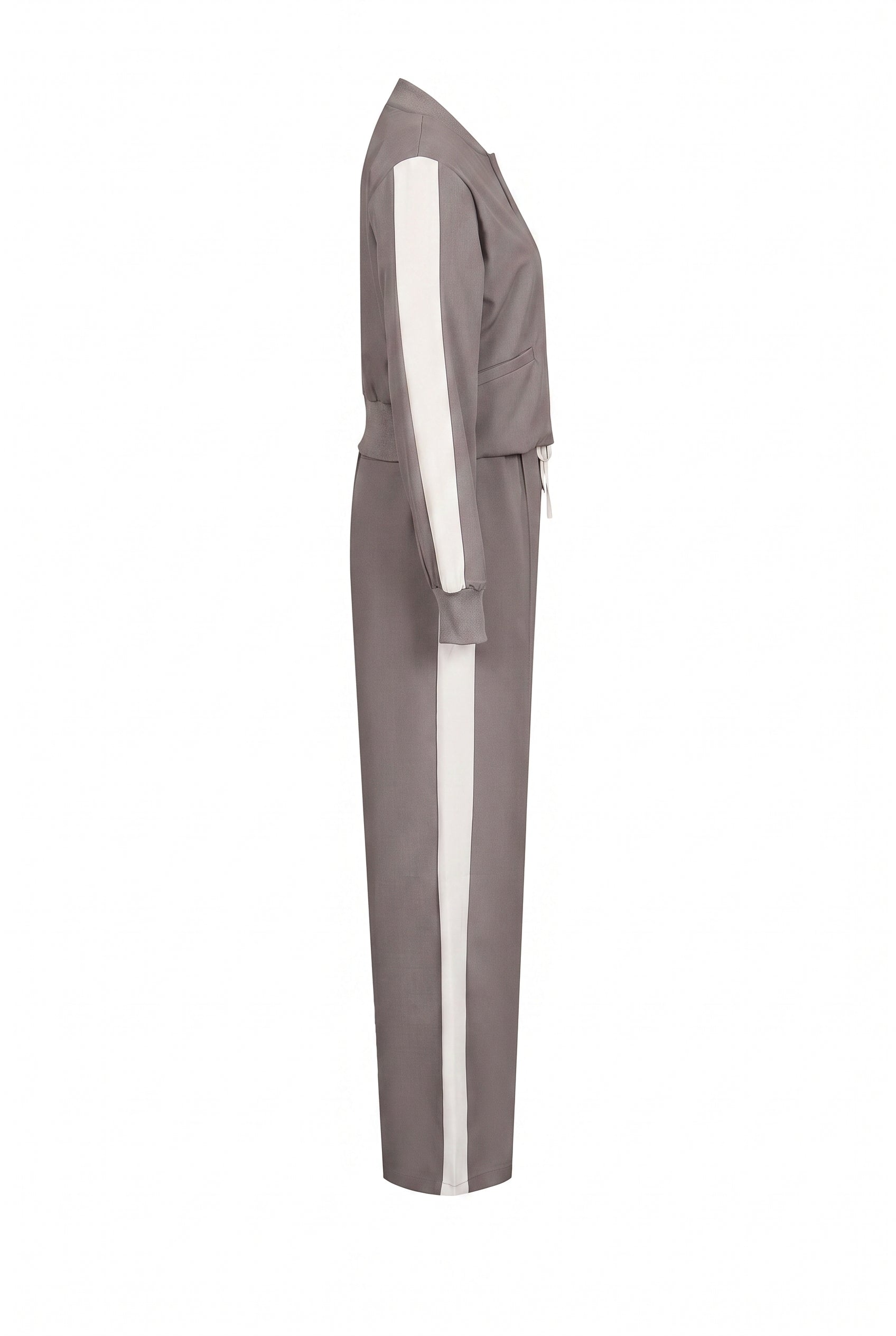Clara Woven Jacket and Pants Set With Contrast Stripe