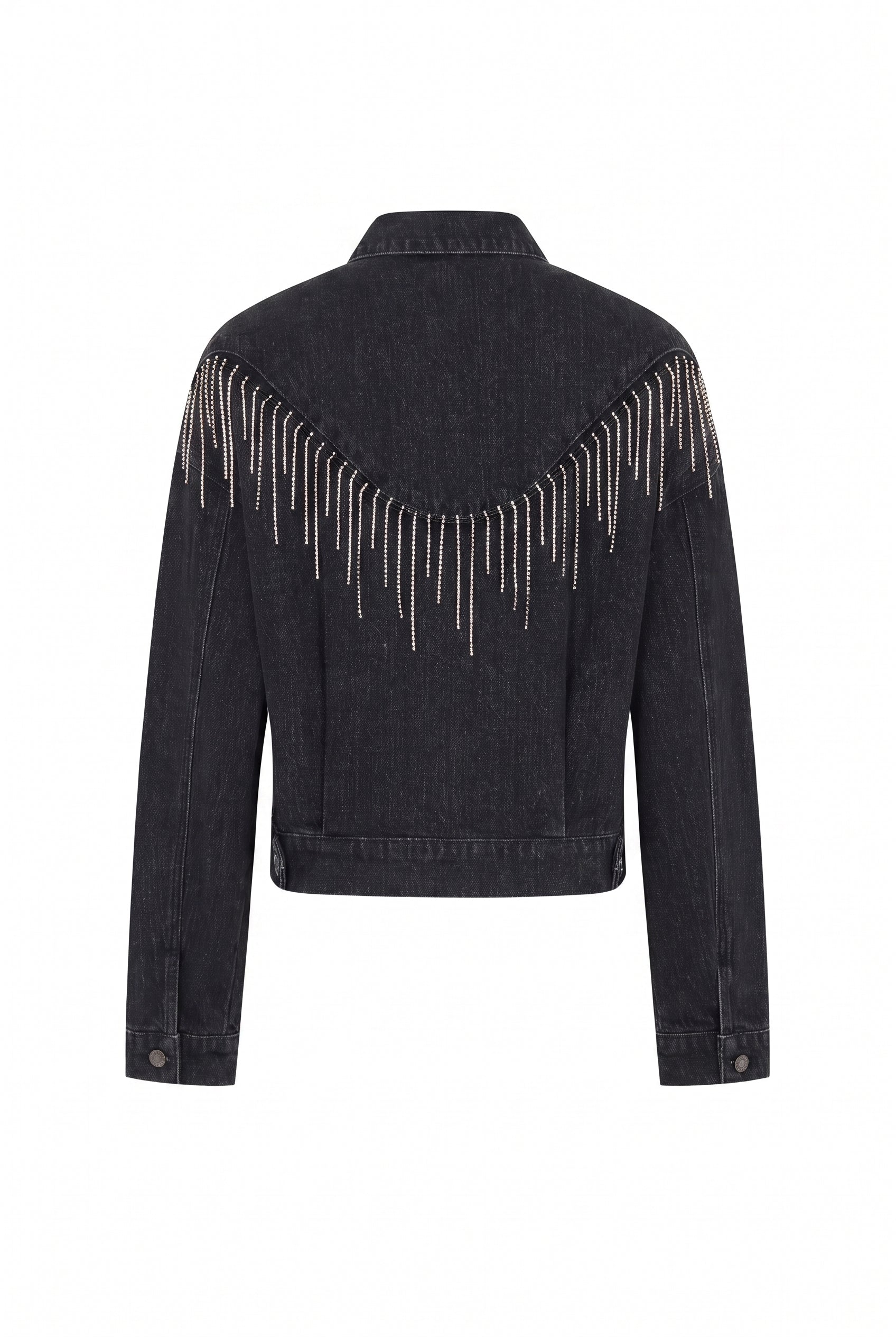 Embellished Fringe Detail Denim Jacket