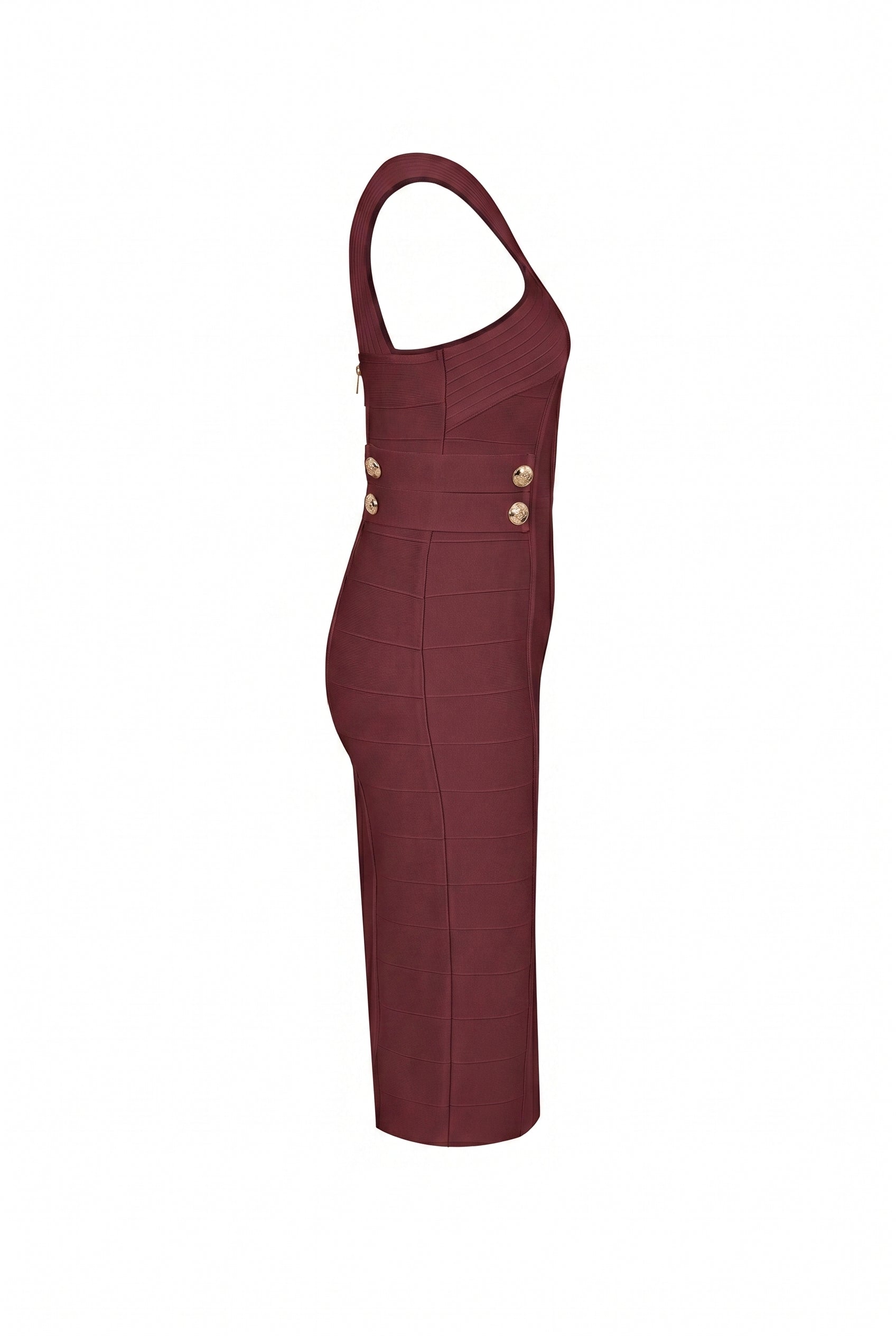 Edith Halter Crossover Bandage Midi Dress