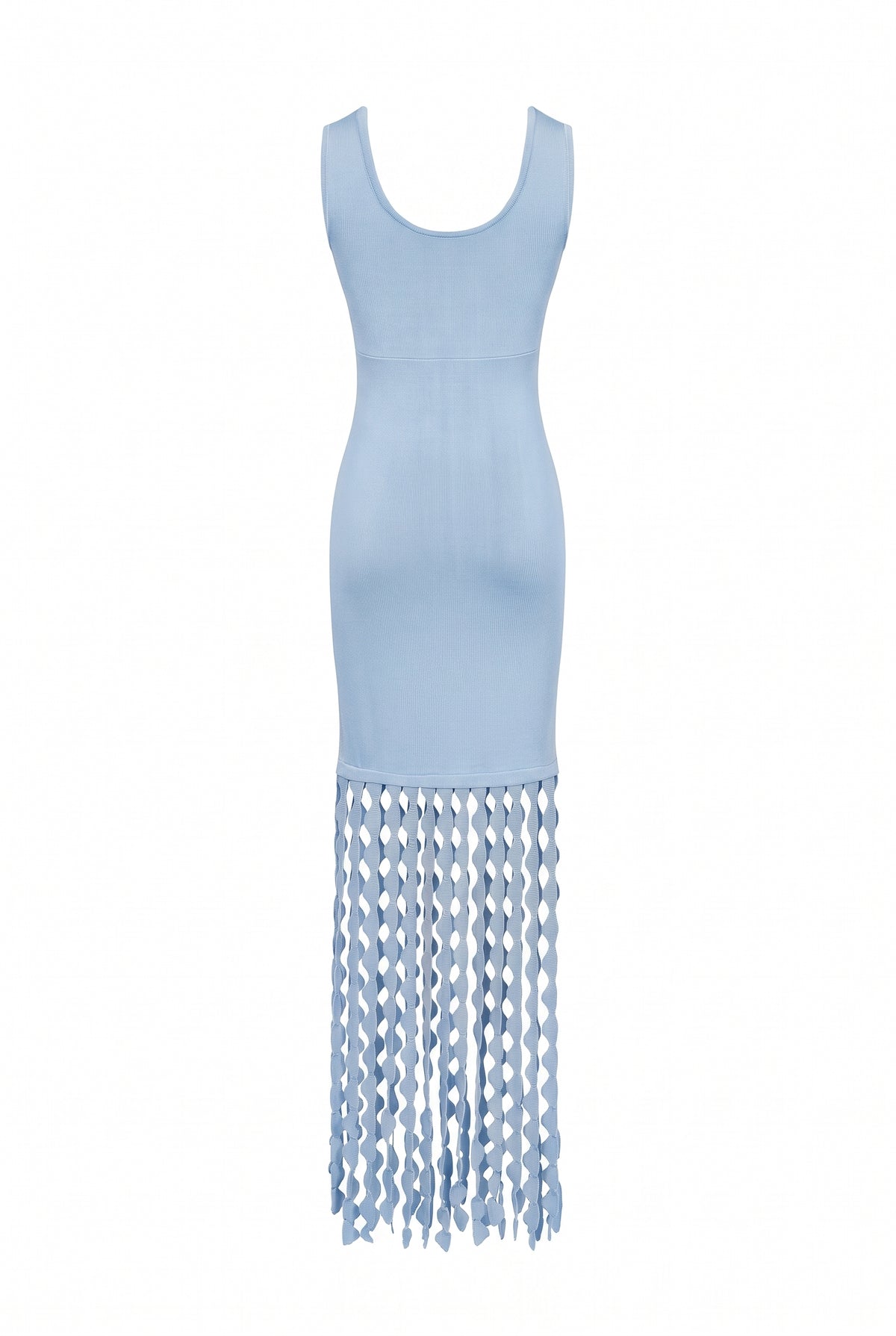 Knit Slvls Scallop Fringe Dress
