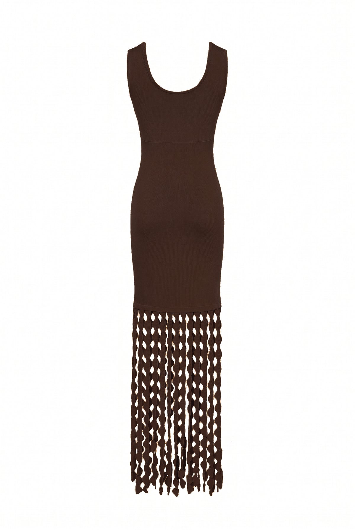 Knit Slvls Scallop Fringe Dress