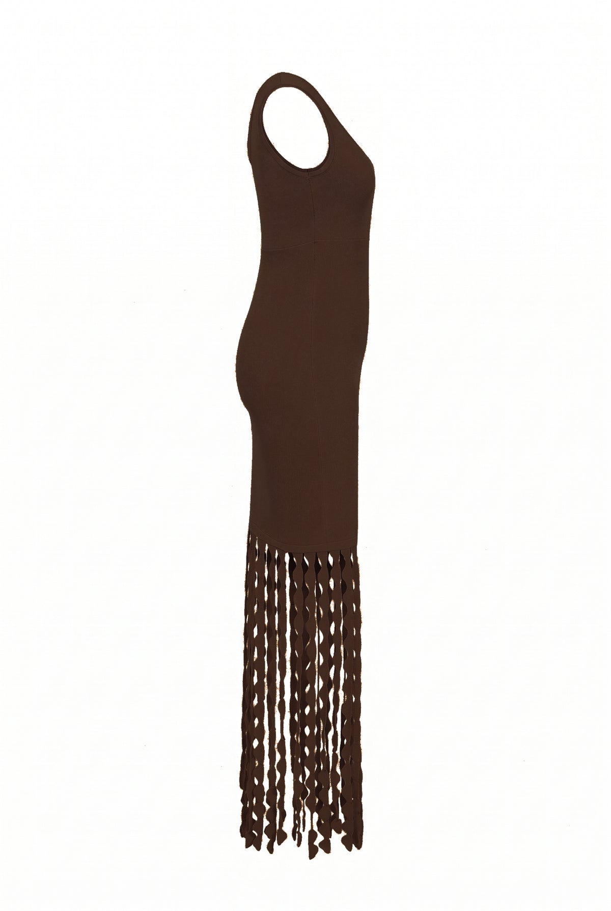 Knit Slvls Scallop Fringe Dress