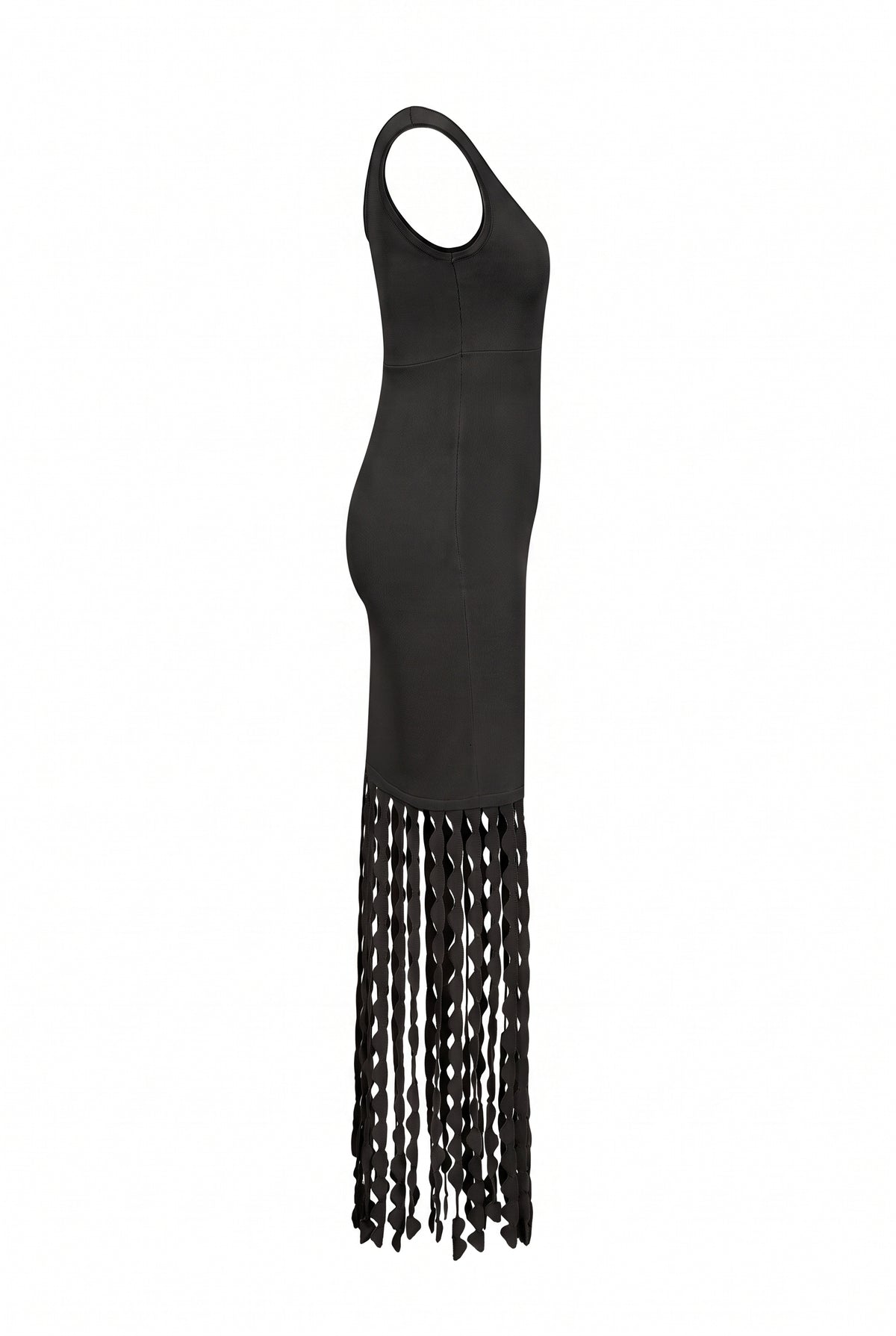 Knit Slvls Scallop Fringe Dress