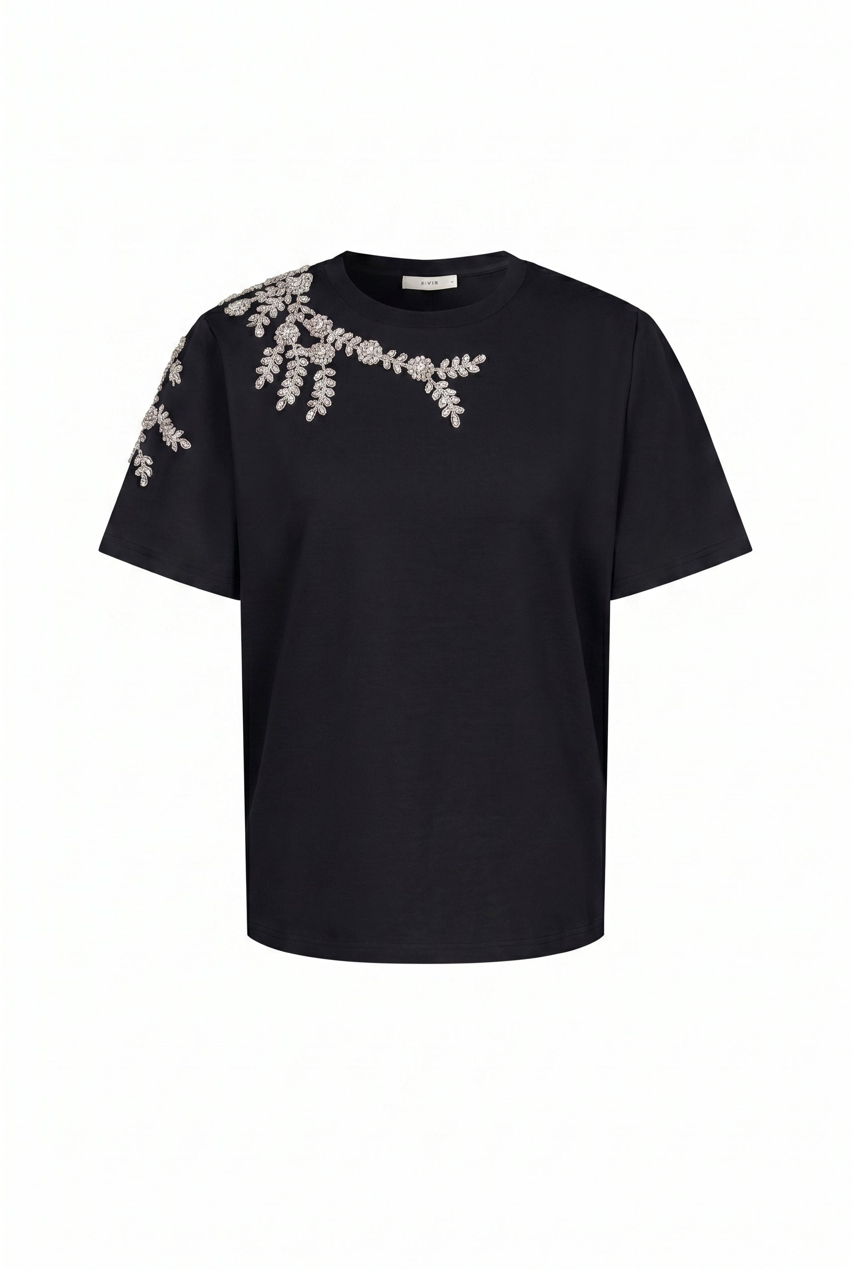 Short Sleeve T shirt With Beaded Applique