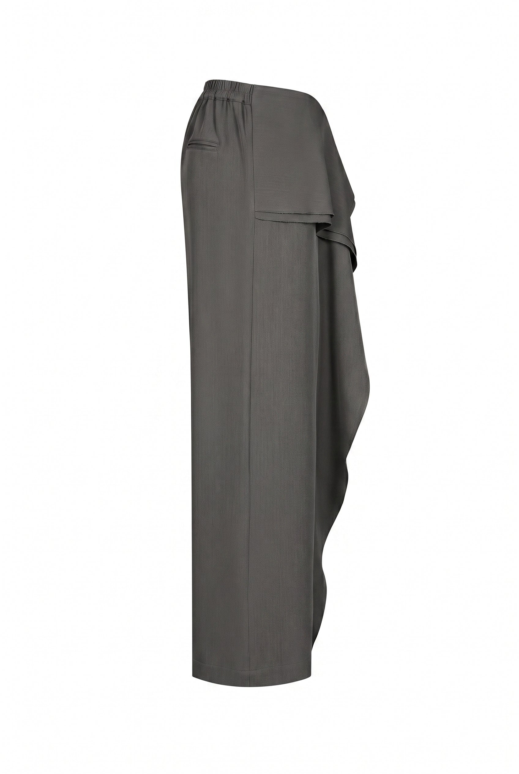 Thea Woven Draped Pants With Back Elastic Waist