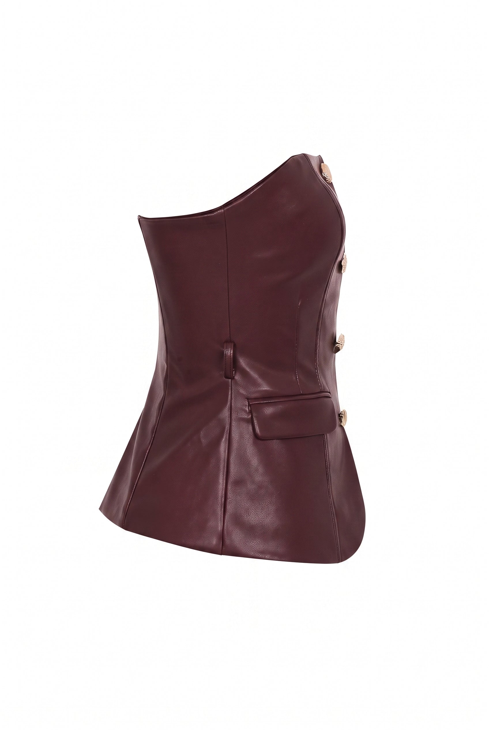 Monique Pu Tube Top with Embellished Buttons