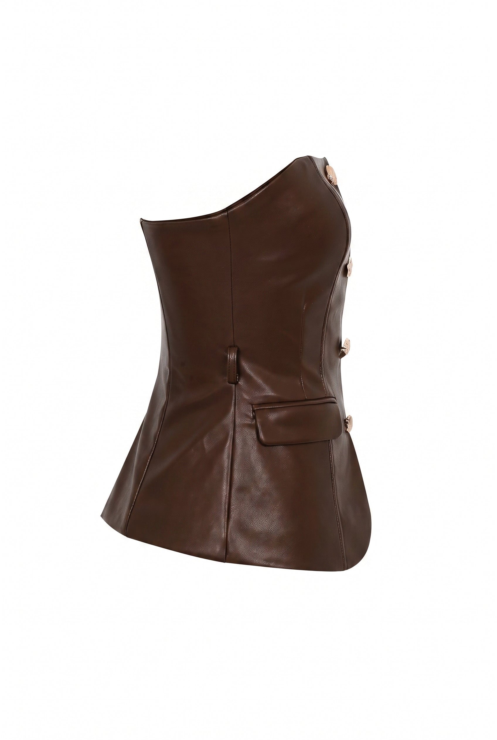 Monique Pu Tube Top with Embellished Buttons