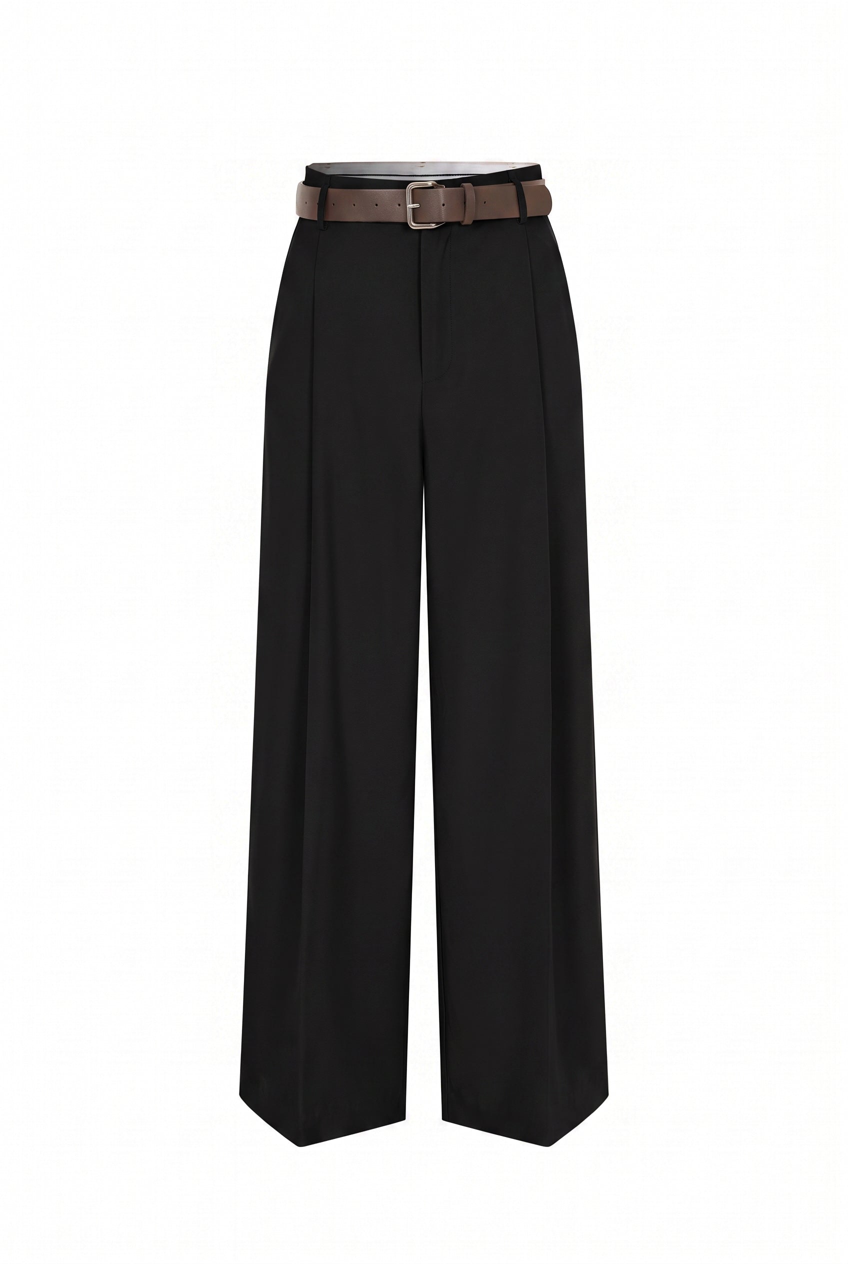 Belted Twill Loose Pants