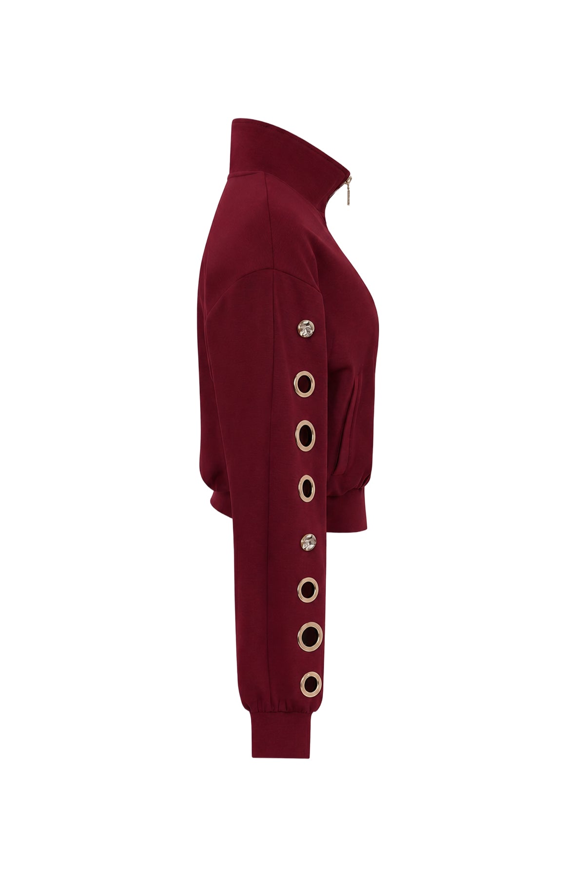 Grommet Detail Sweat Jacket
