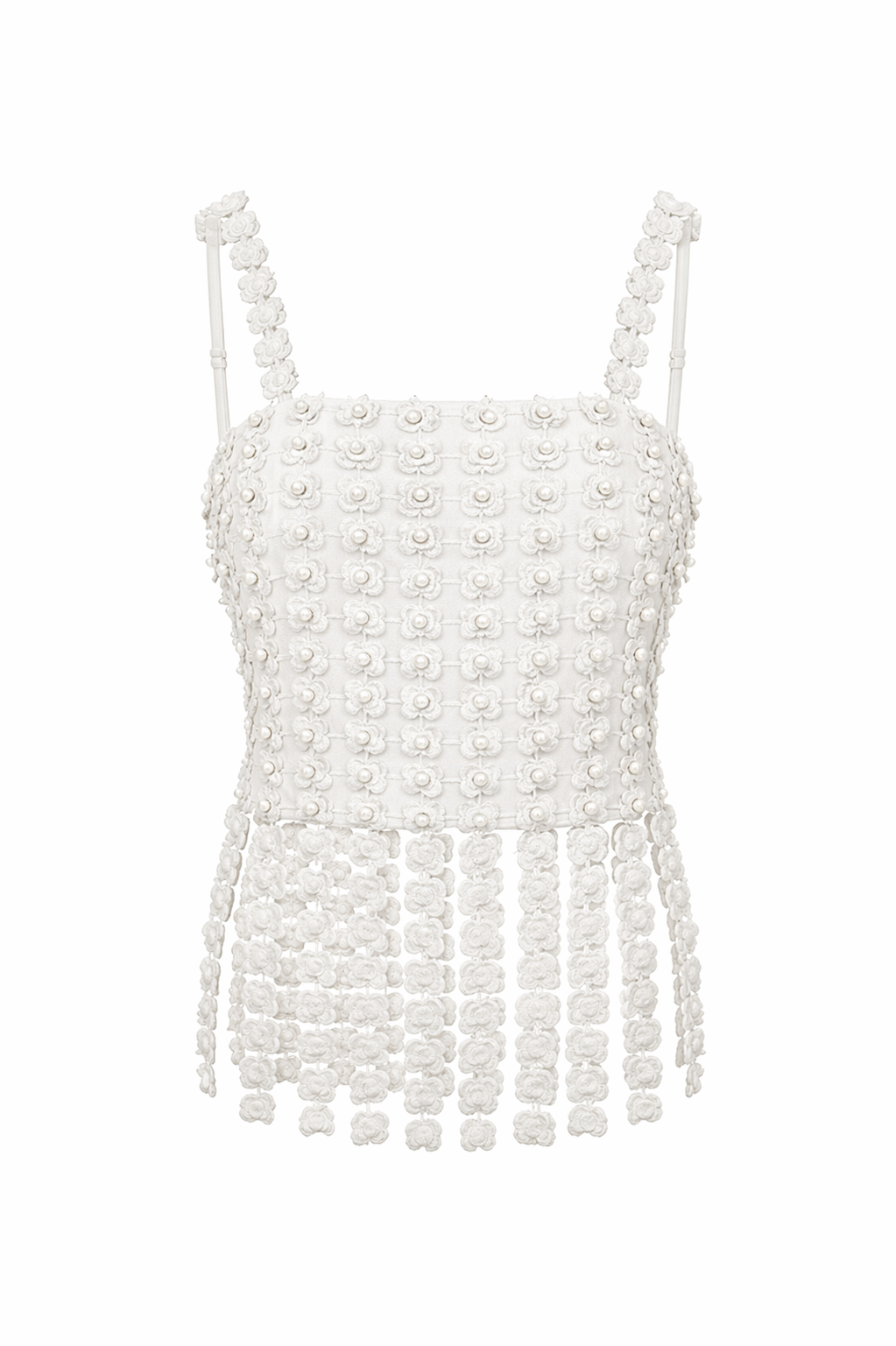 Kaia Woven Lace Fringe Detail Top