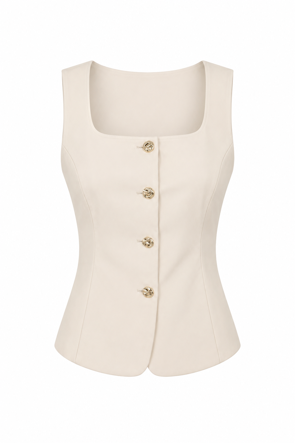 Pu Leather Fitted Vest