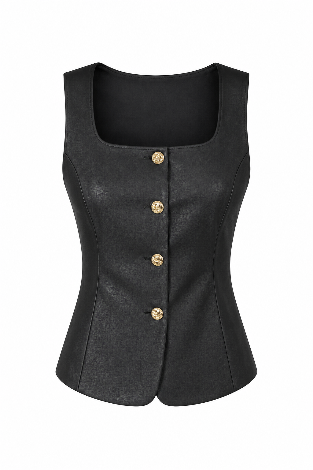 Pu Leather Fitted Vest