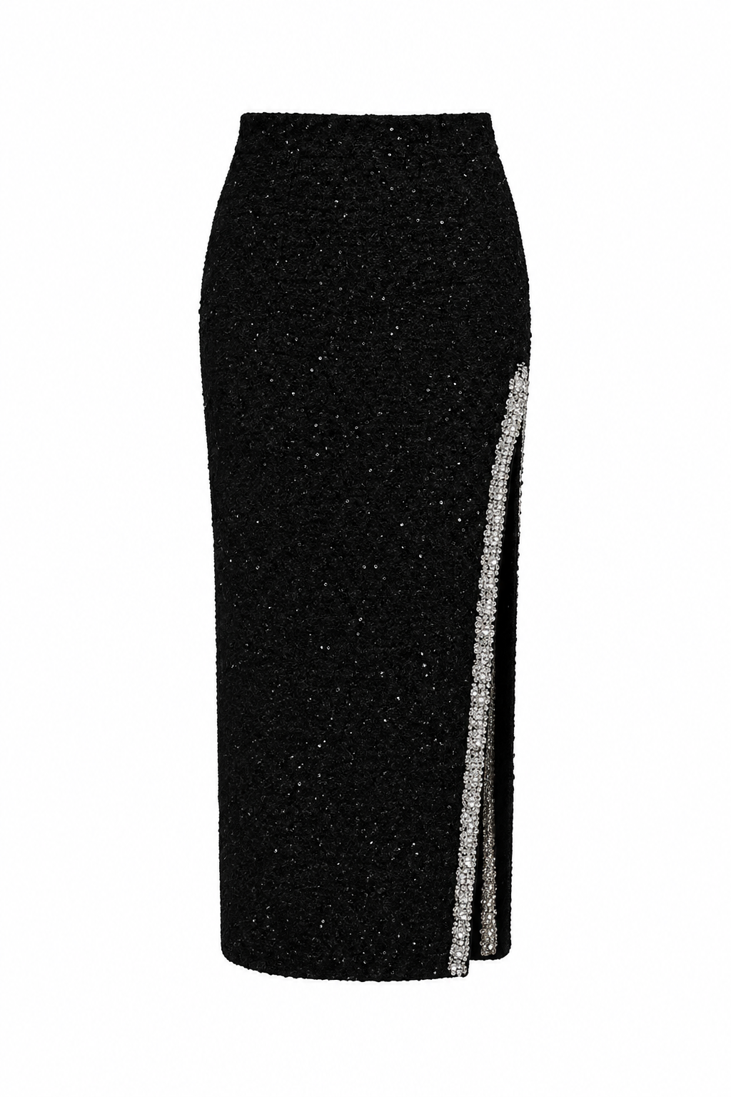 Ines Tweed Midi Skirt With Corset Detail And Slit