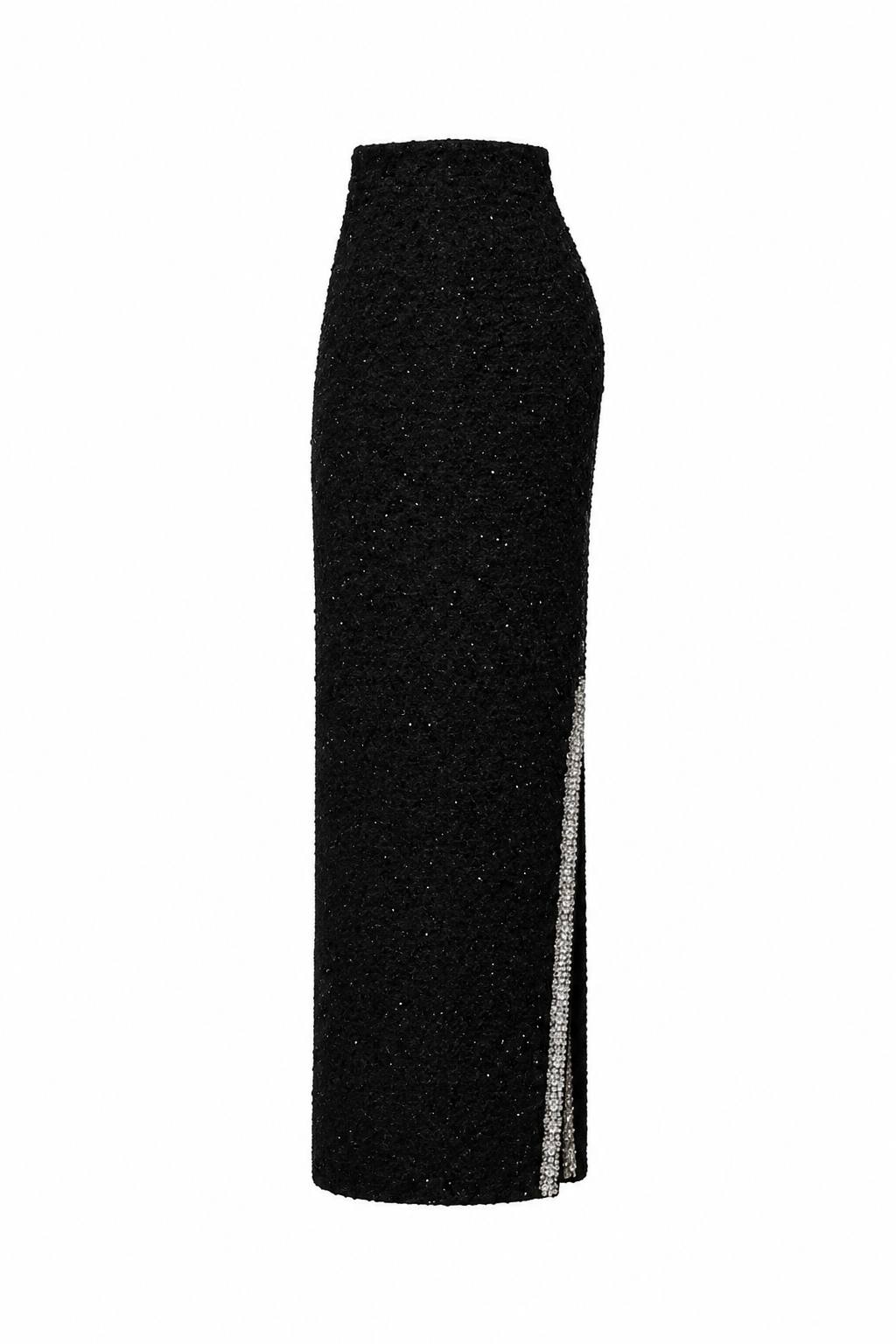 Ines Tweed Midi Skirt With Corset Detail And Slit