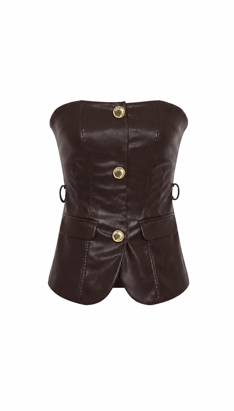 Monique Pu Tube Top with Embellished Buttons