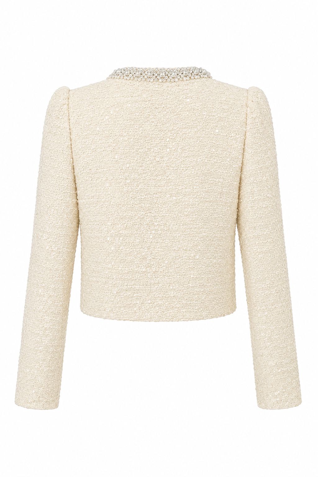 Ines Pearl Embellished Tweed Jacket