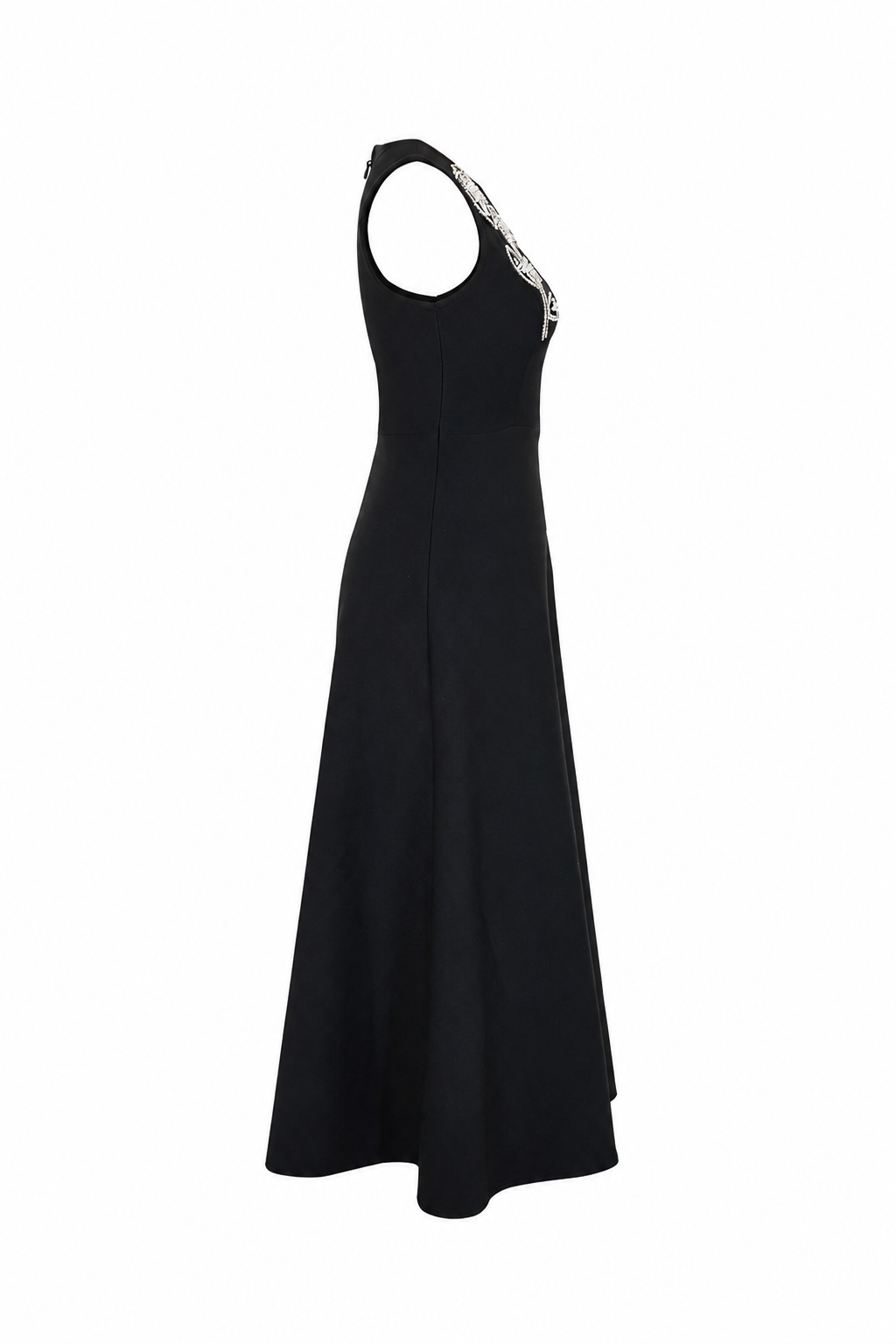 Bandage Sleeveless Midi Dress With Floral Beading