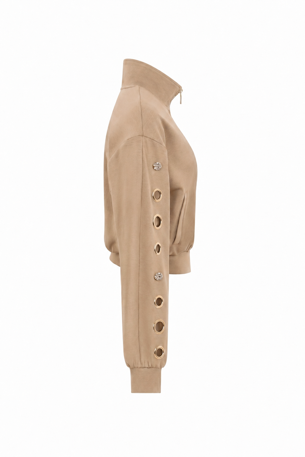 Grommet Detail Sweat Jacket