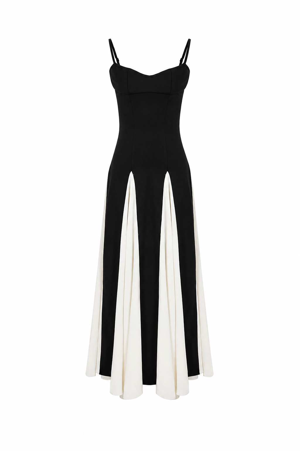 Bandage Contrast Godet Maxi Dress