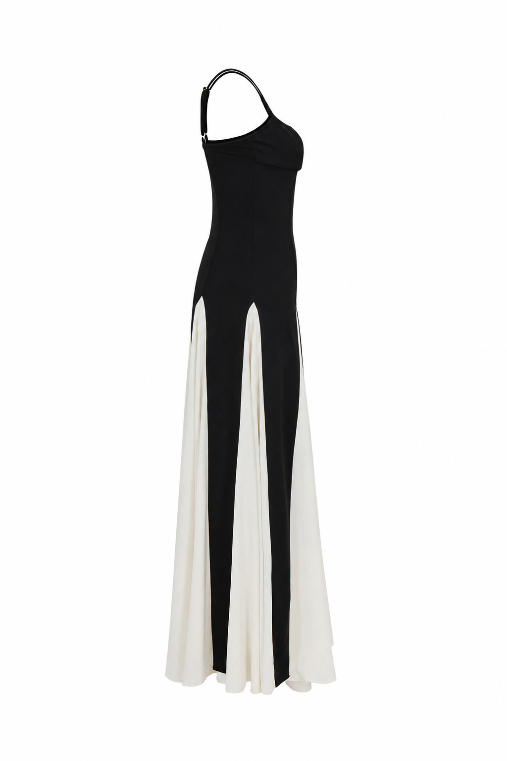 Bandage Contrast Godet Maxi Dress