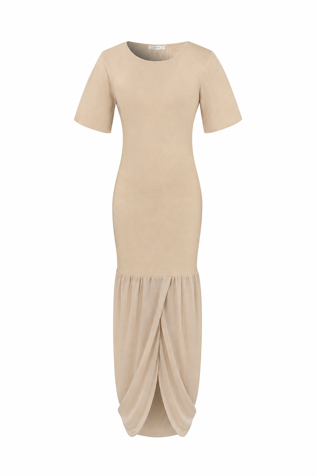 Cocoon Drop-Waist Maxi Knit Short Sleeve Dress