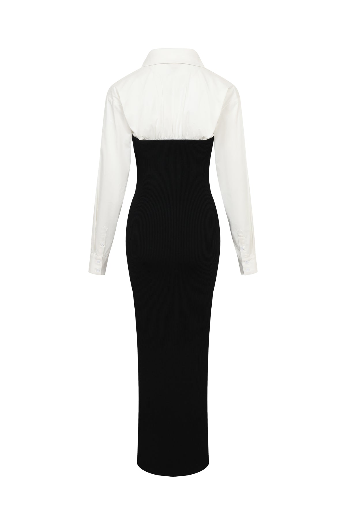 Layered Knit With Shirt Edge Dress