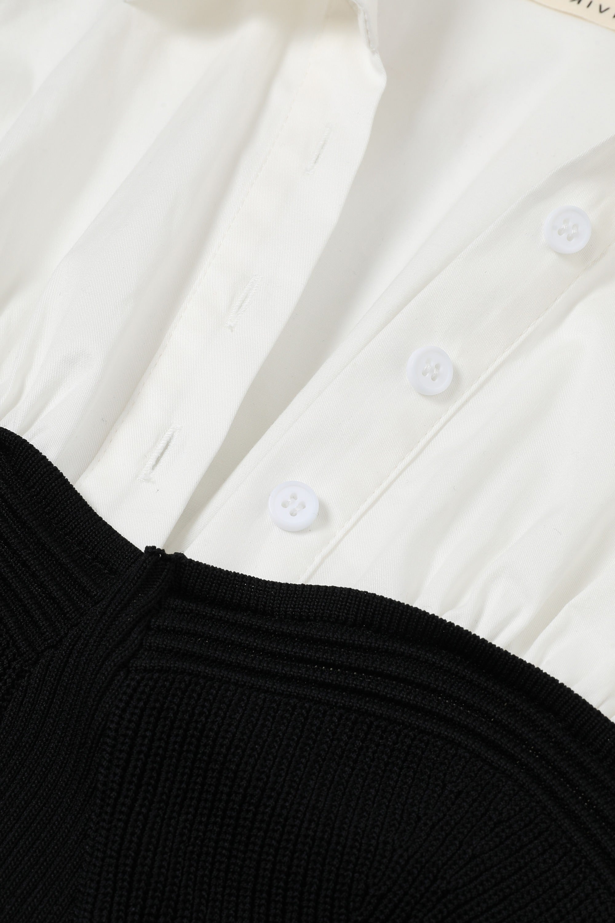 Layered Knit With Shirt Edge Dress