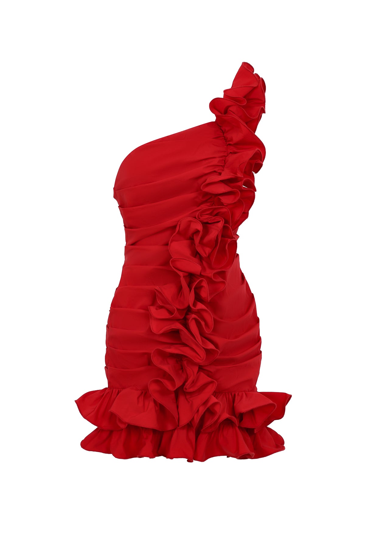 Asymmetric Ruffle Accent Dress