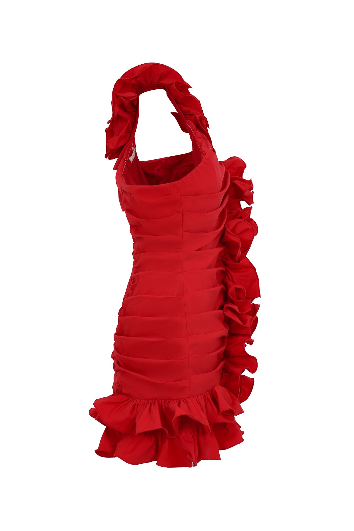 Asymmetric Ruffle Accent Dress