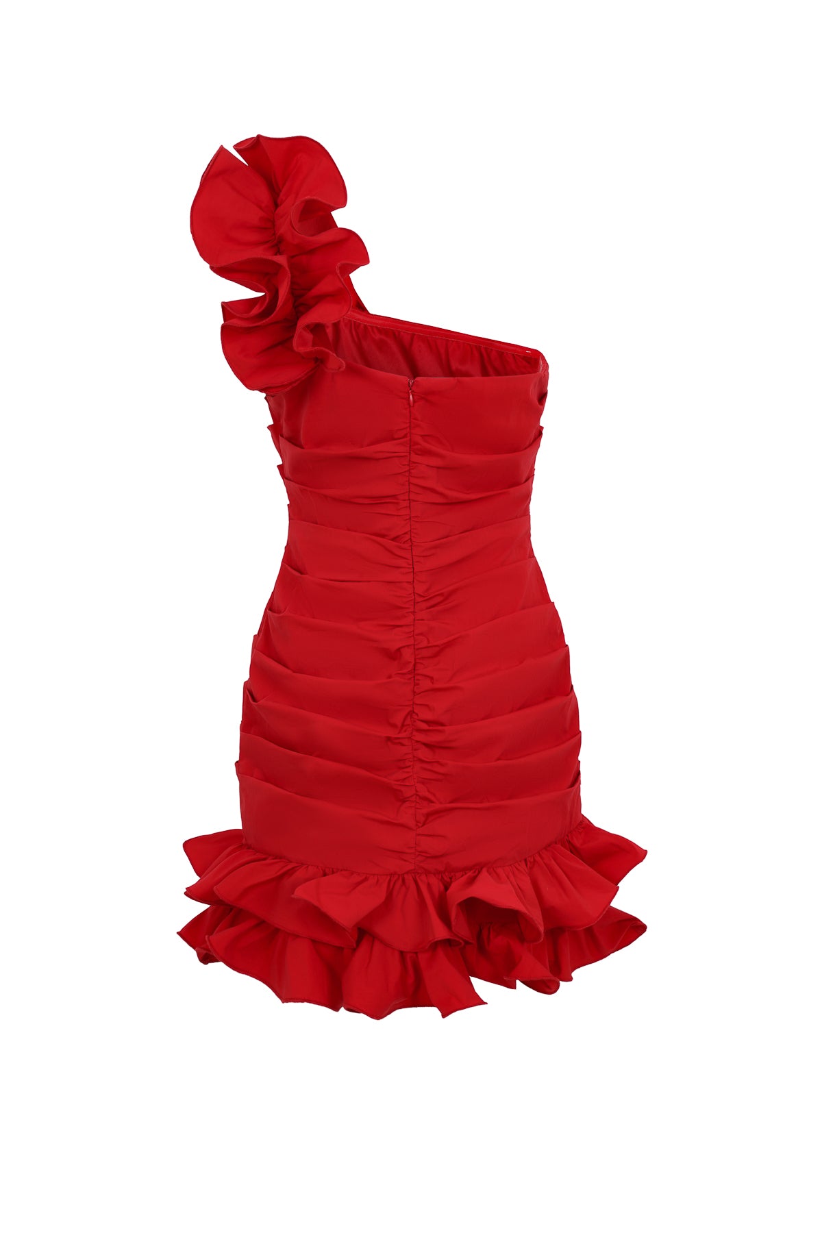 Asymmetric Ruffle Accent Dress