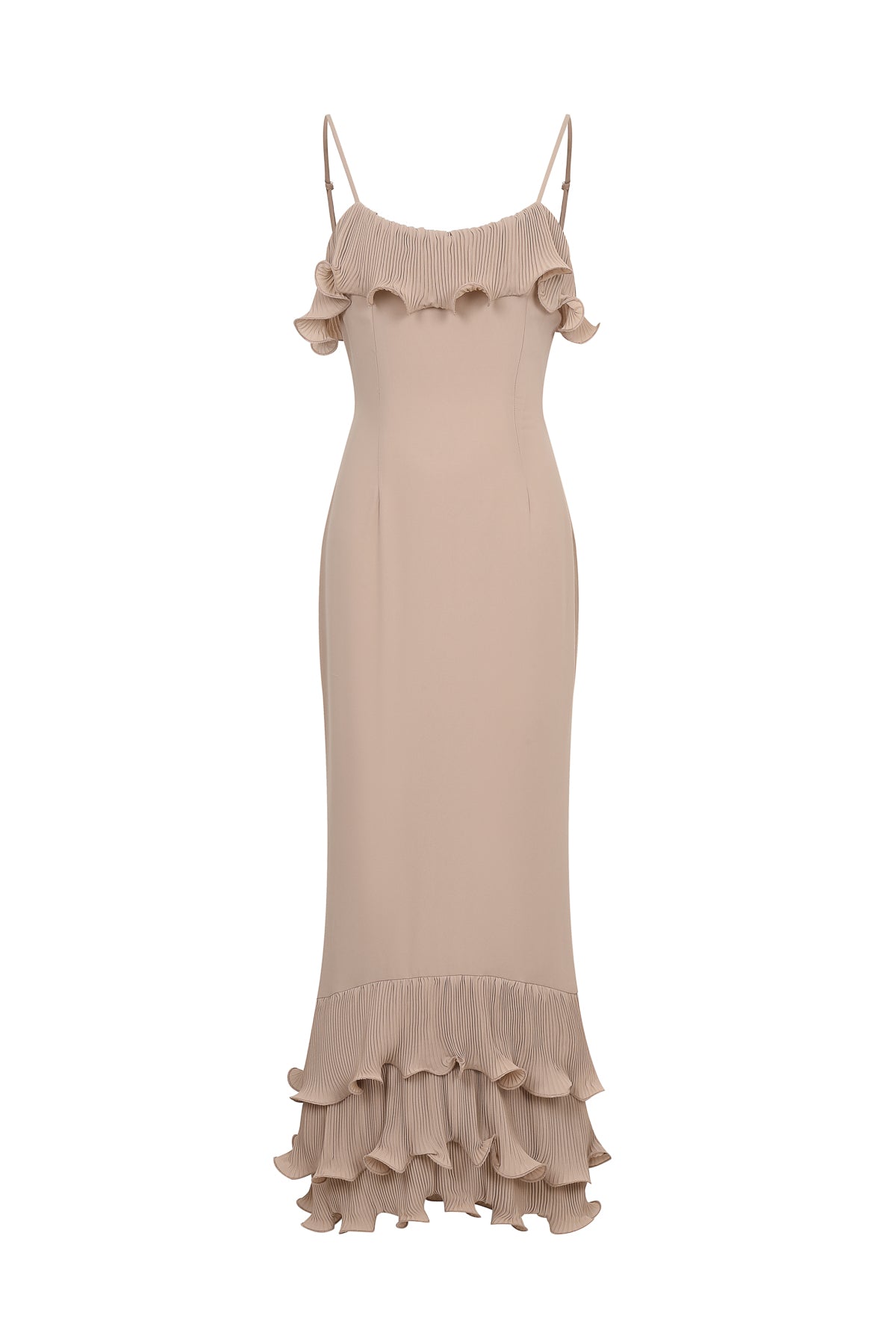 Ruffled Ope Back Maxi Dress