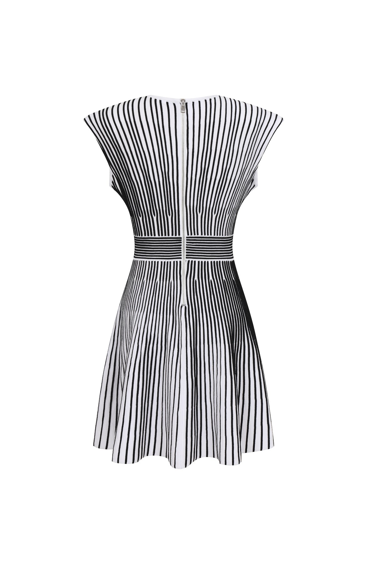 The Two Tone Linear Muse Flare Knit Dress