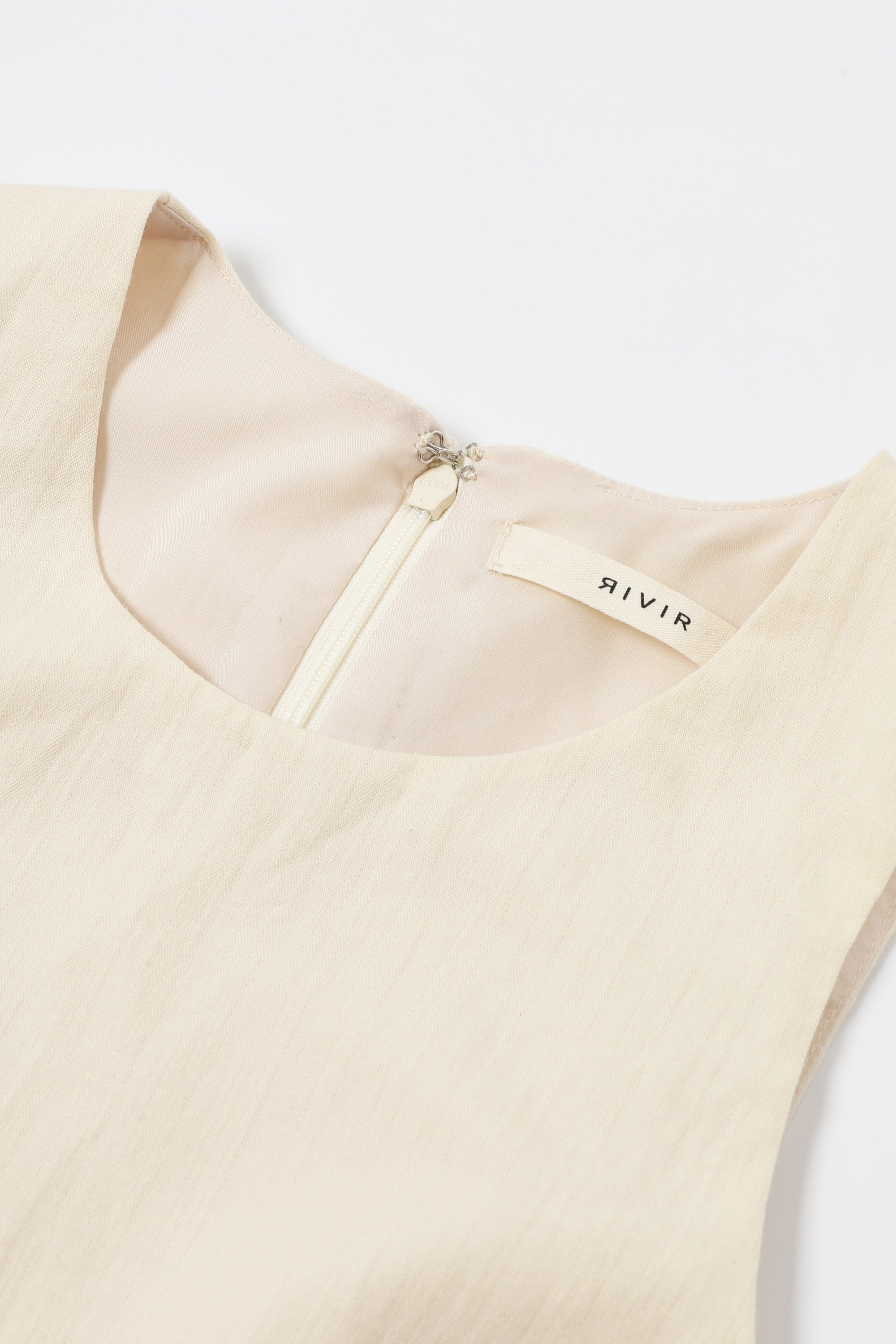 Asym Cutwork Sleeveless Midi Dress