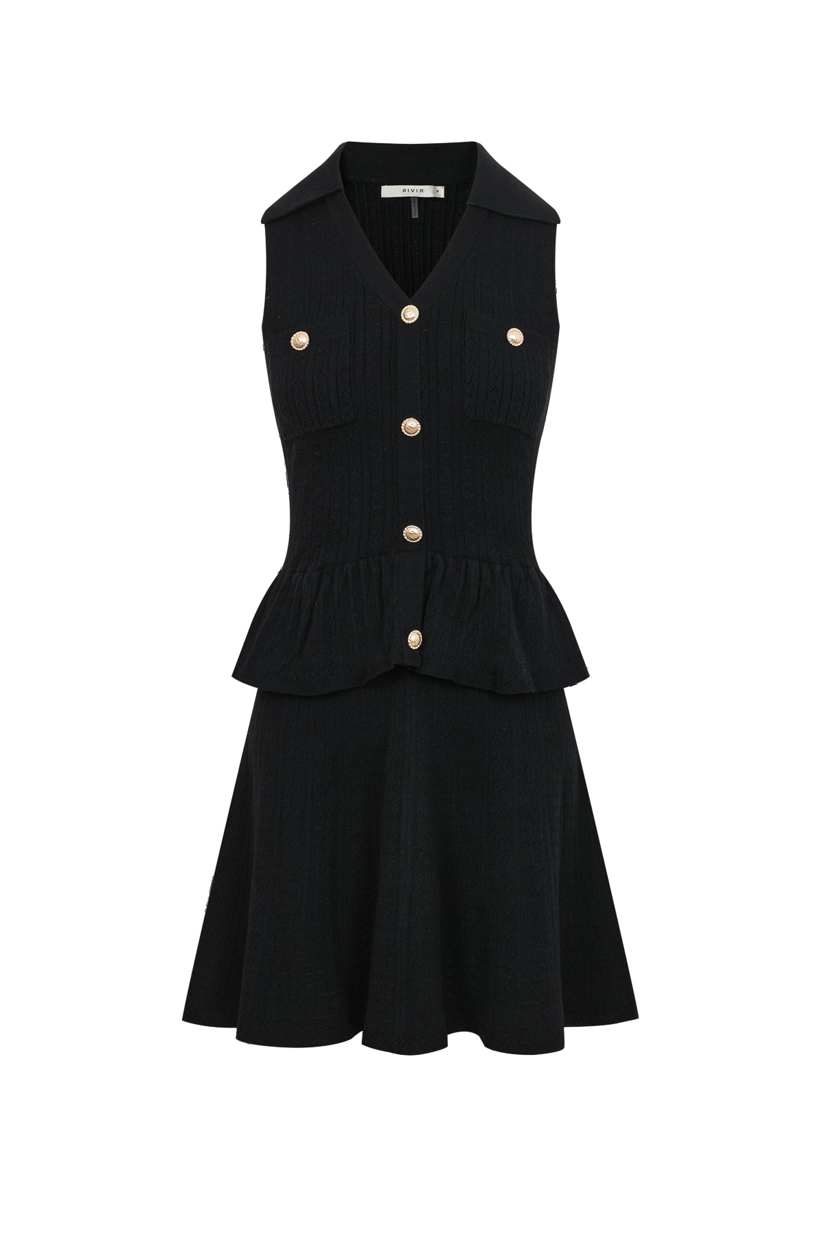 Soft Peplum Layered Knit Sleeveless Dress