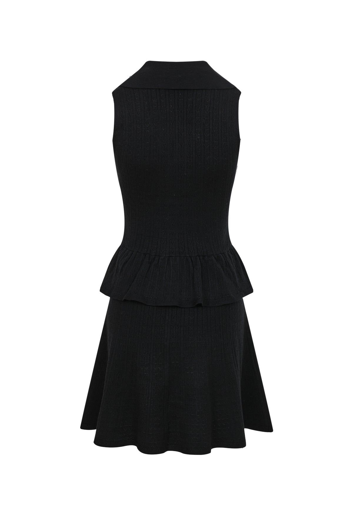 Soft Peplum Layered Knit Sleeveless Dress