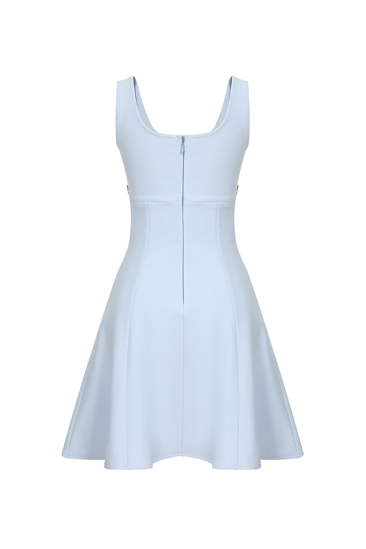 Refined Elegance Crystal-Embellished Bandage Flared Mini Dress