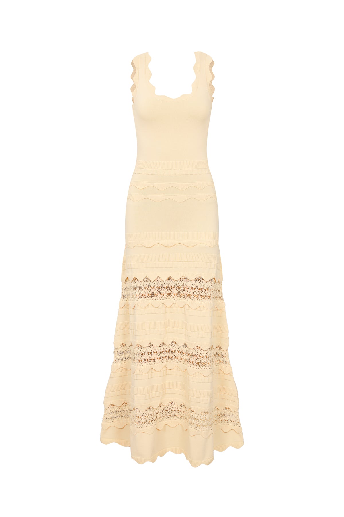 Scallop Detail Knit Dress