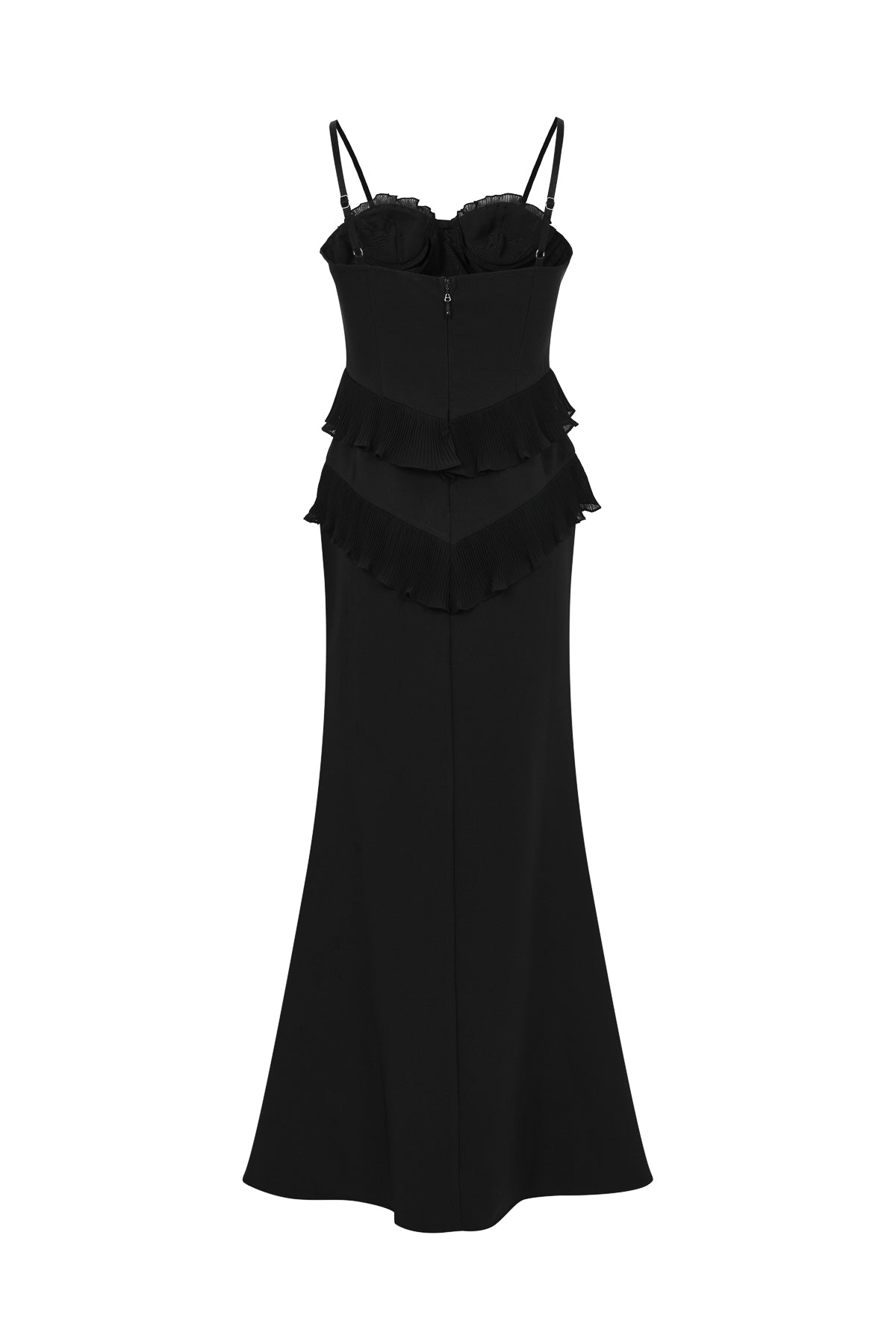 Maelle Woven Ruffle Maxi Mermaid Hem Dress