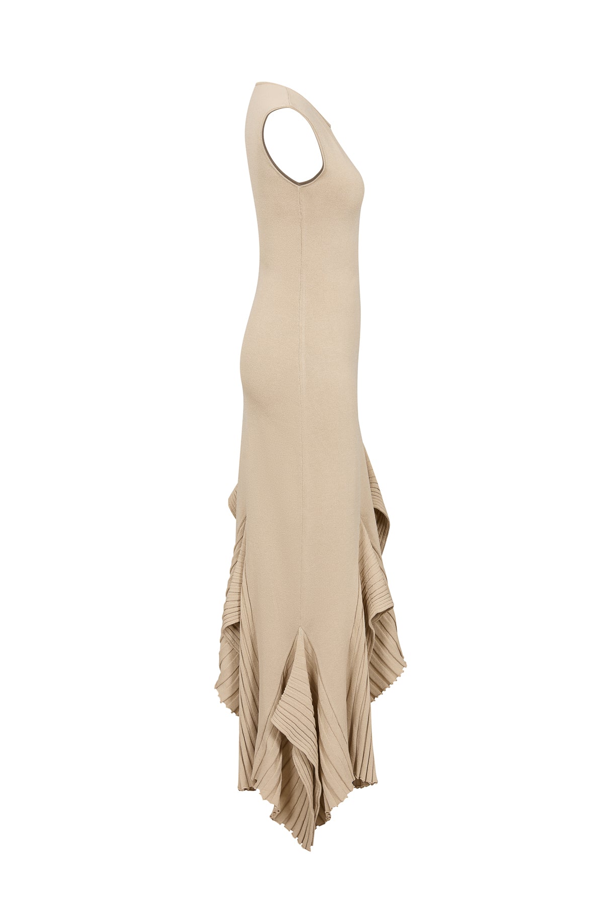 Asymmetric Knit Midi Dress
