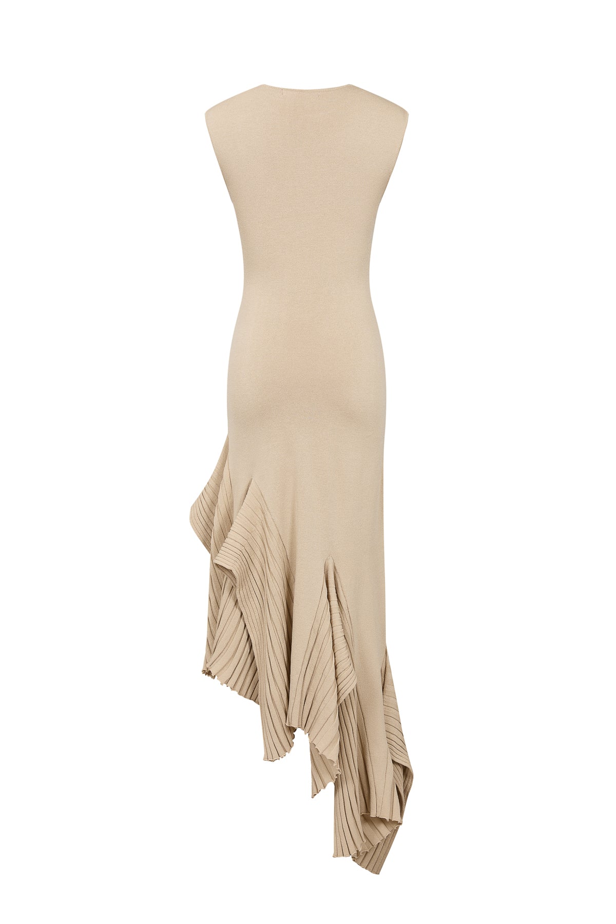 Asymmetric Knit Midi Dress