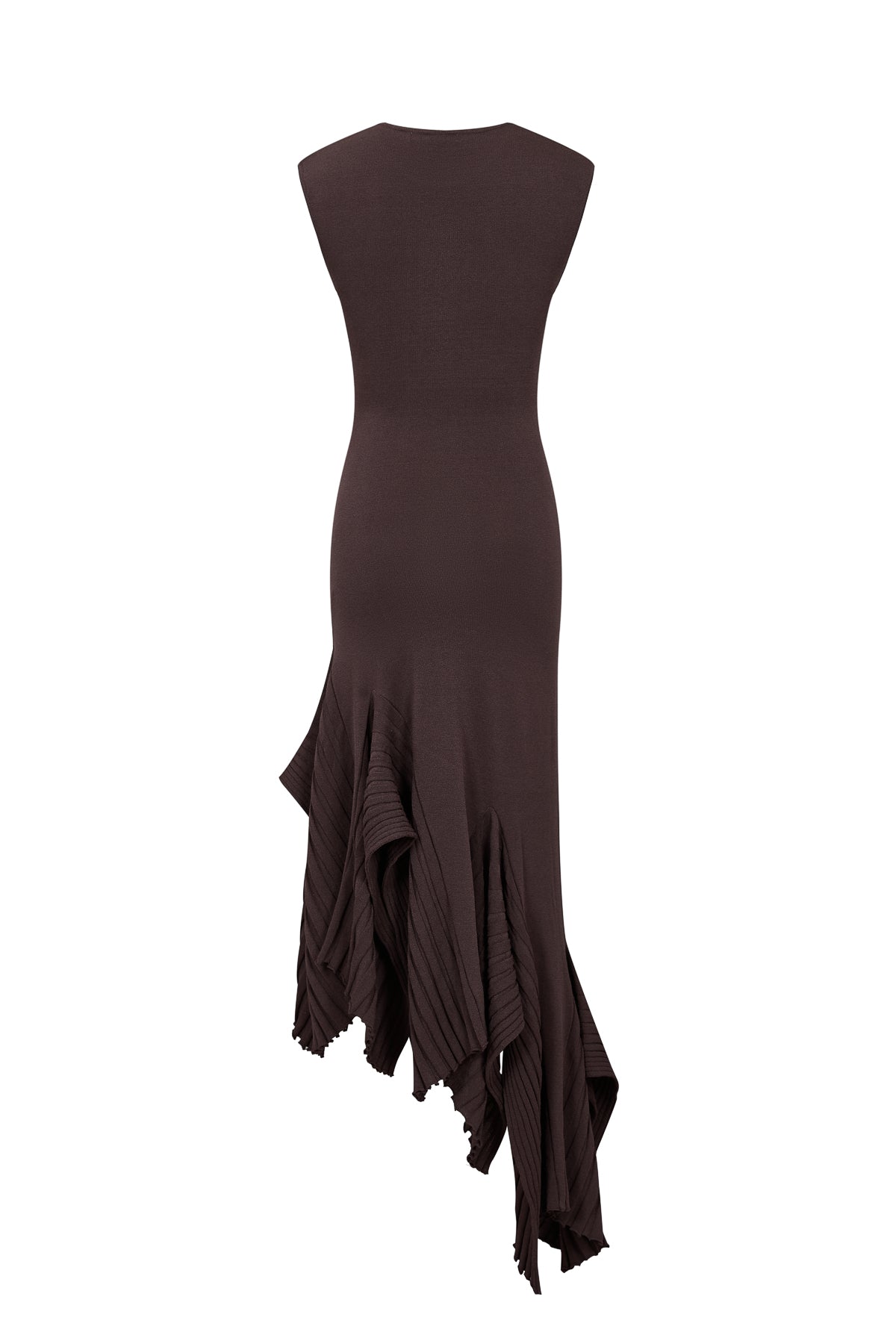 Asymmetric Knit Midi Dress