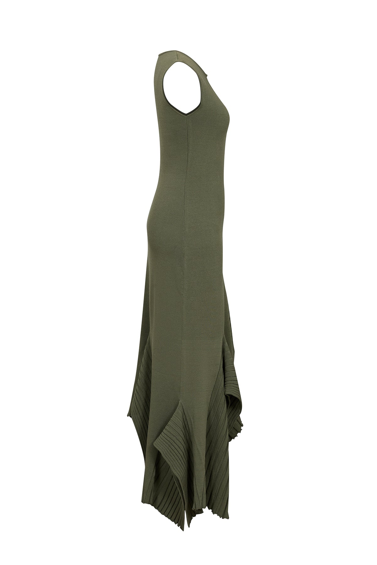 Asymmetric Knit Midi Dress