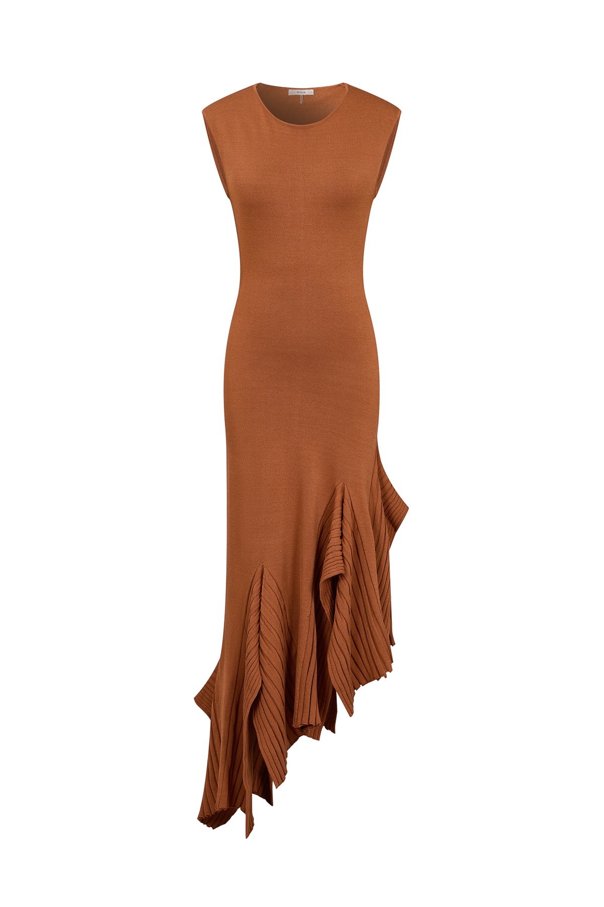 Asymmetric Knit Midi Dress