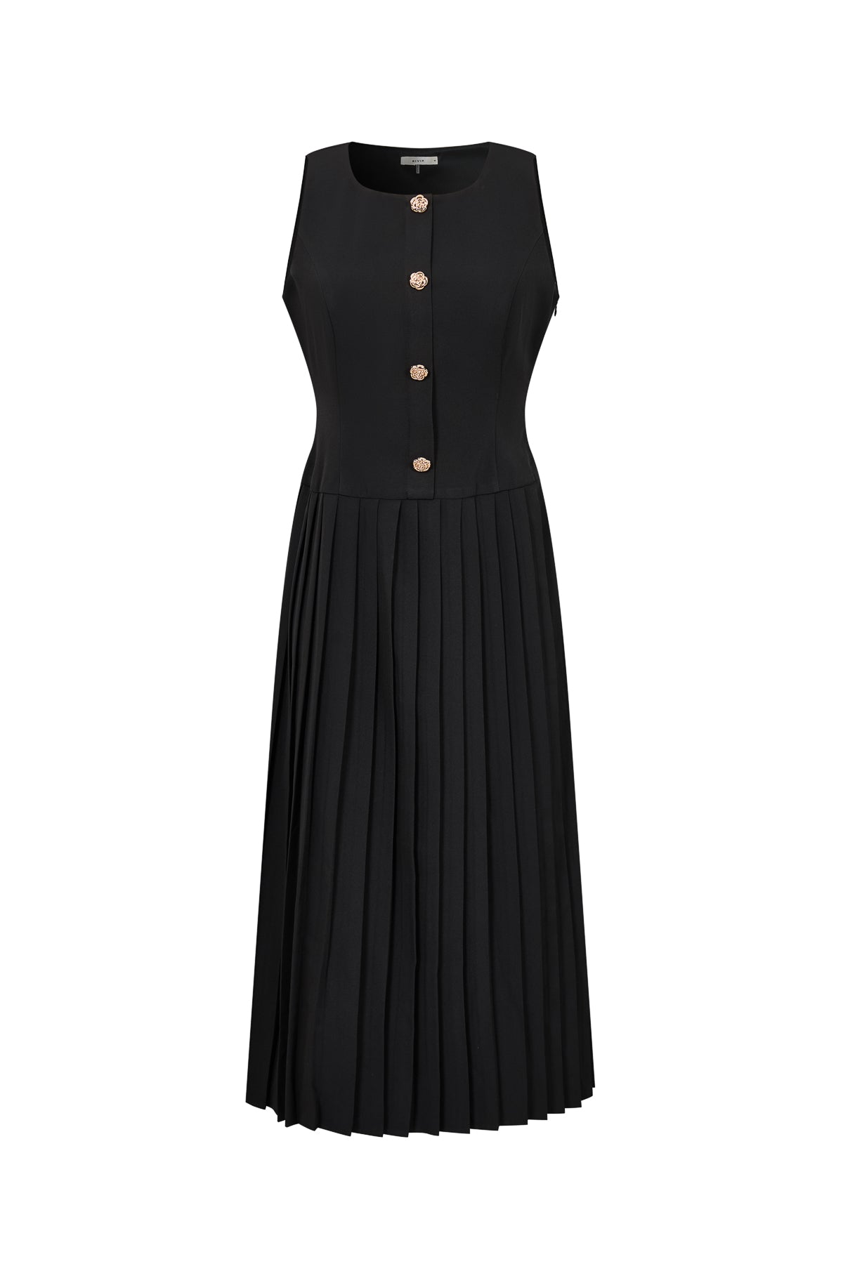 Pleated Detail Midi Dress