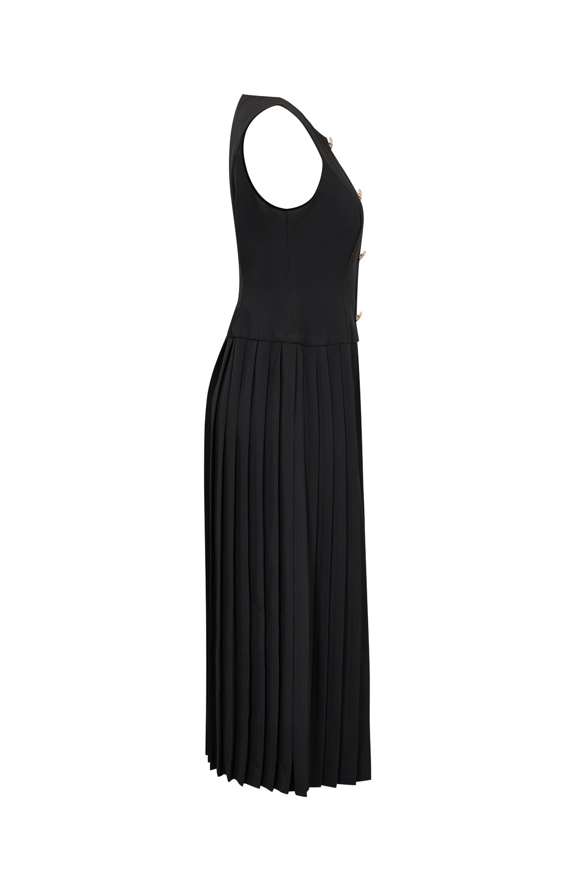 Pleated Detail Midi Dress