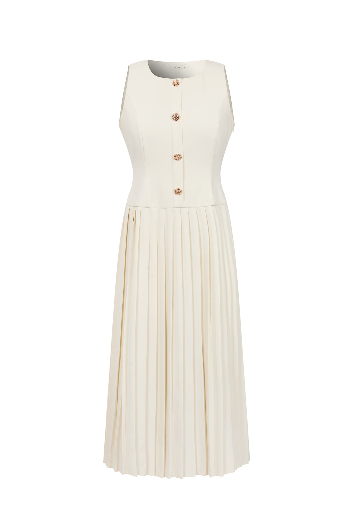 Pleated Detail Midi Dress